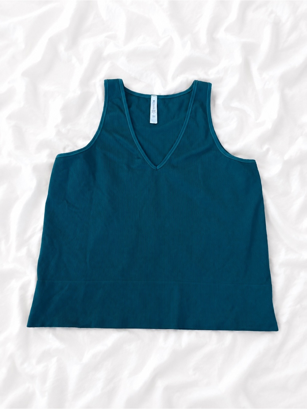 Athleta Deep Teal V-Neck Ribbed Tank
